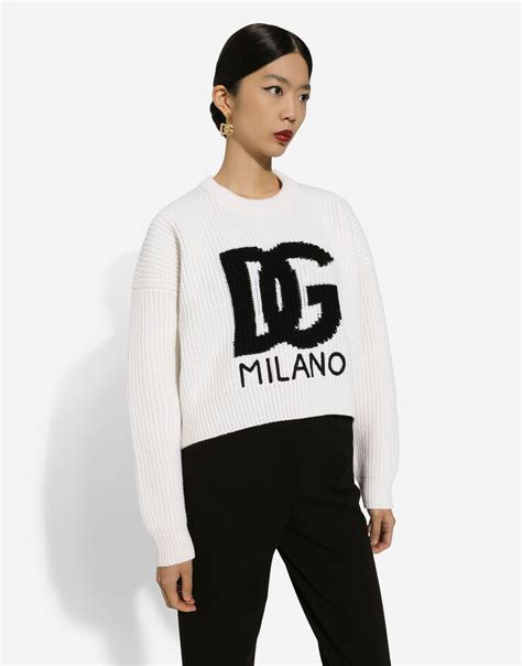 Ribbed wool sweater with DG logo 